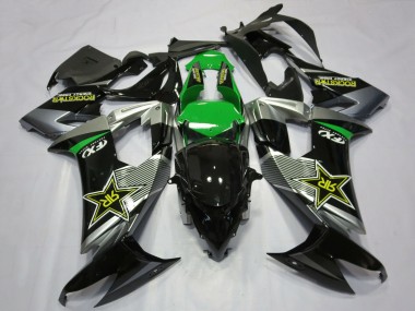 Descuento Carenados Moto Kawasaki ZX10R 2008-2010 - Gris Verde Negro Rockstar