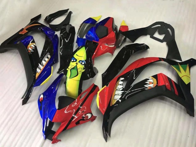 Descuento Carenados Moto Kawasaki ZX10R 2016-2020 - Rojo Azul Amarillo Negro Tiburón