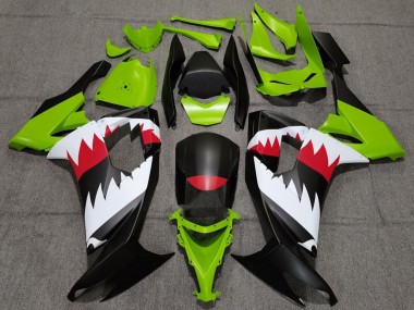 Descuento Carenados Moto Kawasaki ZX10R 2008-2010 - Verde Negro Mate Rojo Blanco Tiburón