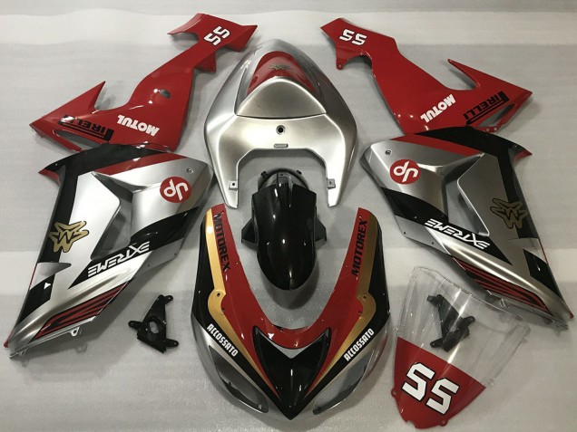 Descuento Carenados Moto Kawasaki ZX10R 2006-2007 - Rojo Plata Oro Negro