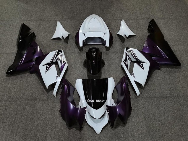 Descuento Carenados Moto Kawasaki ZX10R 2004-2005 - Blanco Púrpura Negro