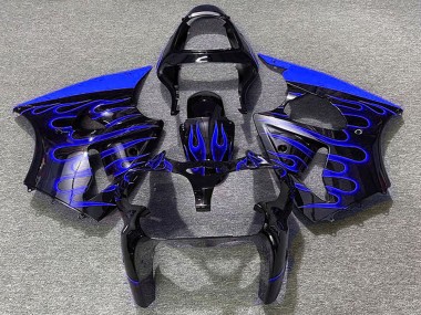 Descuento Carenados Moto Kawasaki ZX6R 2000-2002 - Negro Brillante Azul Llama