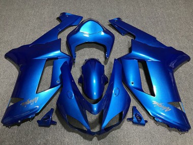 Descuento Carenados Moto Kawasaki ZX6R 2007-2008 - Azul Brillante Chrome Logo