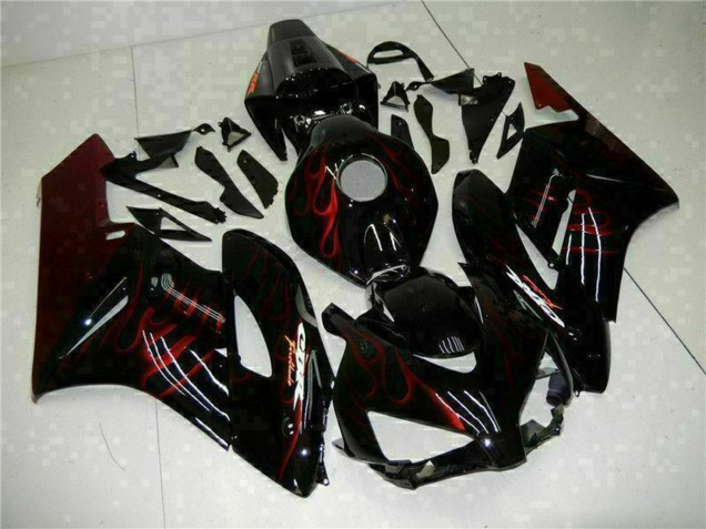 Descuento Carenados Moto Honda CBR1000RR 2004-2005 - Negro Brillante Rojo Llama