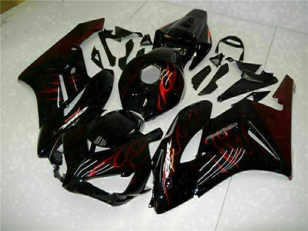 Descuento Carenados Moto Honda CBR1000RR 2004-2005 - Negro Brillante Rojo Llama