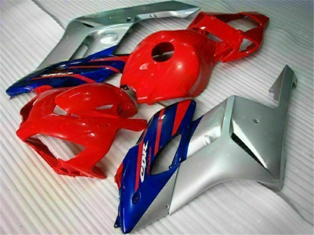 Descuento Carenados Moto Honda CBR1000RR 2004-2005 - Plata Rojo Azul Negro Raya