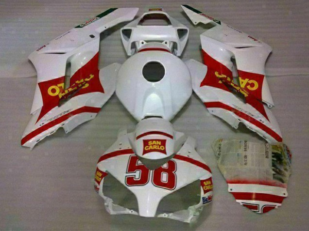 Descuento Carenados Moto Honda CBR1000RR 2004-2005 - Blanco Rojo Amarillo San Carlo 58