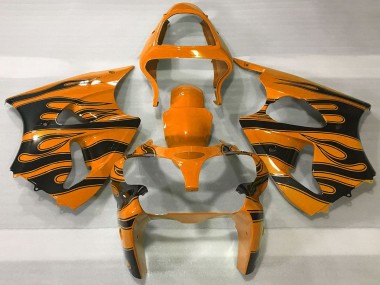 Descuento Carenados Moto Kawasaki ZX6R 2000-2002 - Naranja Negro Llama