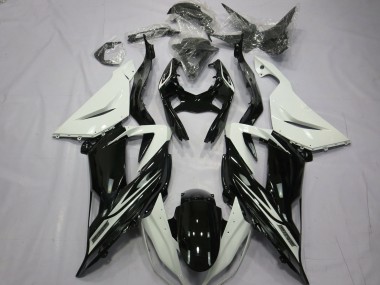 Descuento Carenados Moto Kawasaki ZX6R 2013-2018 - Blanco Negro Brillante