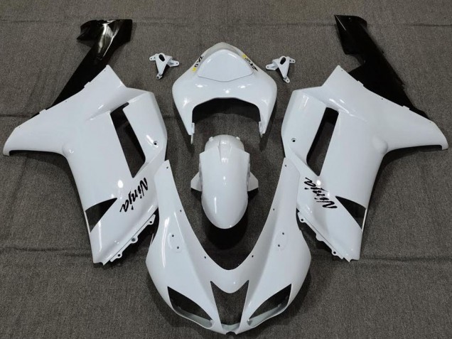 Descuento Carenados Moto Kawasaki ZX6R 2007-2008 - Plain Blanco Gloss