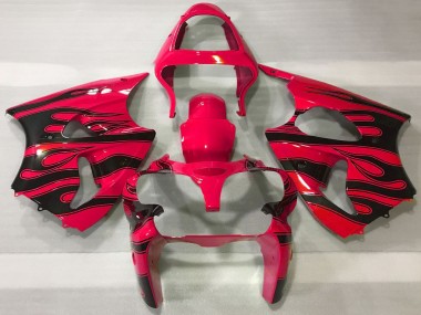 Descuento Carenados Moto Kawasaki ZX6R 2000-2002 - Rojo Negro Llama
