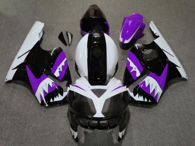 Descuento Carenados Moto Kawasaki ZX12R 2002-2006 - Púrpura Negro Blanco Tiburón