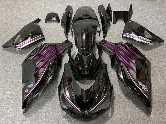 Descuento Carenados Moto Kawasaki ZX14R ZZR1400 2012-2024 - Negro Brillante Púrpura