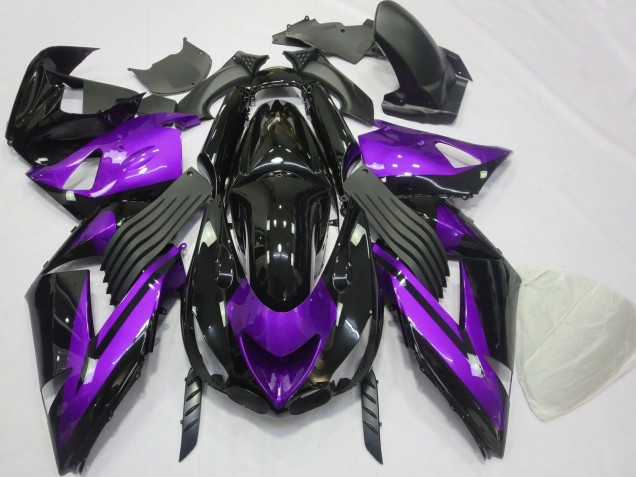 Descuento Carenados Moto Kawasaki ZX14R 2006-2011 - Púrpura Negro Brillante