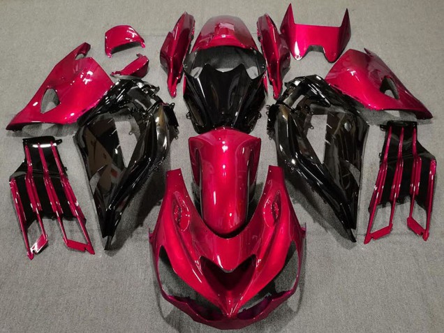 Descuento Carenados Moto Kawasaki ZX14R ZZR1400 2012-2024 - Rojo Negro Brillante