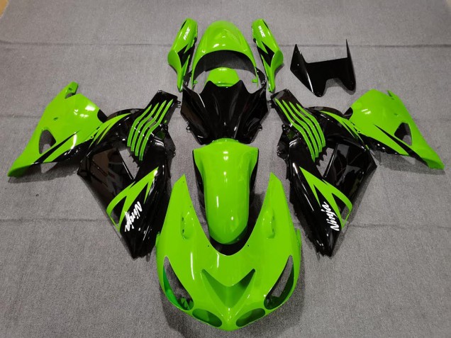 Descuento Carenados Moto Kawasaki ZX14R 2006-2011 - Verde Negro Brillante Blanco Ninja