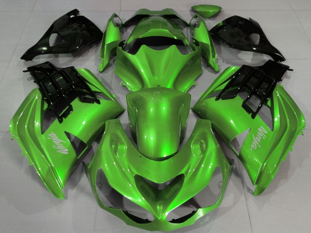 Descuento Carenados Moto Kawasaki ZX14R ZZR1400 2012-2024 - Verde Líquido Negro