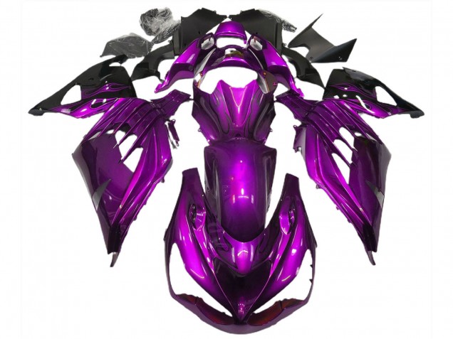 Descuento Carenados Moto Kawasaki ZX14R ZZR1400 2012-2024 - Púrpura Negro