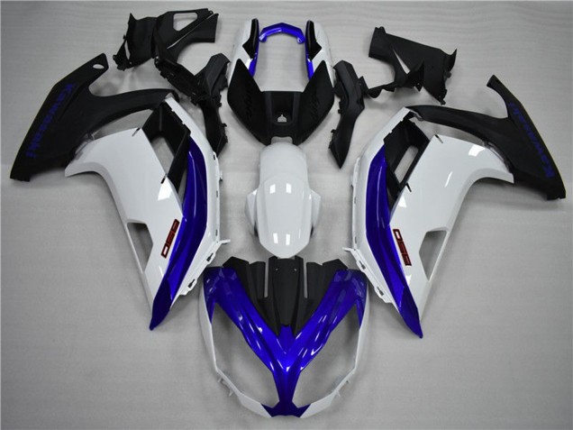 Descuento Carenados Moto Kawasaki Ninja 650R 2009-2011 - Blanco Azul Negro Mate