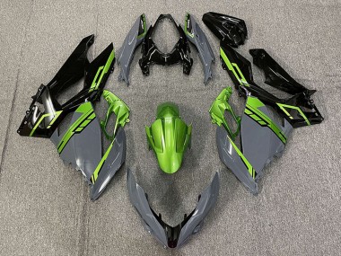 Descuento Carenados Moto Kawasaki Ninja 400 2018-2024 - Verde Nardo Gris Negro Brillante