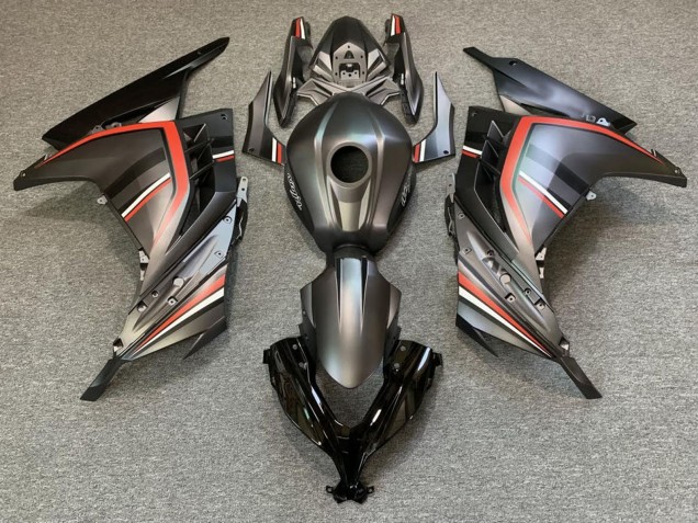 Descuento Carenados Moto Kawasaki Ninja 300 2013-2024 - Negro Mate Rojo