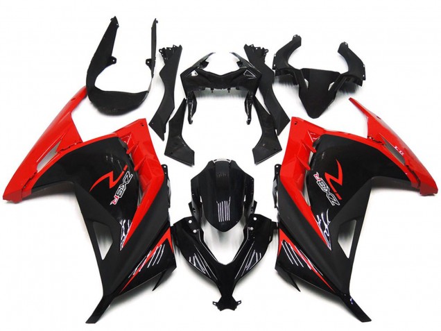 Descuento Carenados Moto Kawasaki Ninja 300 2013-2024 - Rojo Negro Brillante