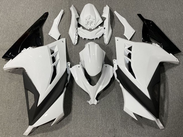 Descuento Carenados Moto Kawasaki Ninja 300 2013-2024 - Blanco Negro