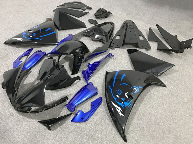 Descuento Carenados Moto Yamaha R1 2009-2011 - Negro Brillante Azul Panther