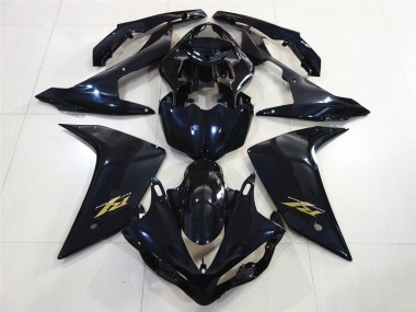 Descuento Carenados Moto Yamaha R1 2007-2008 - Negro Brillante Azul Oscuro Oro Calcomanía