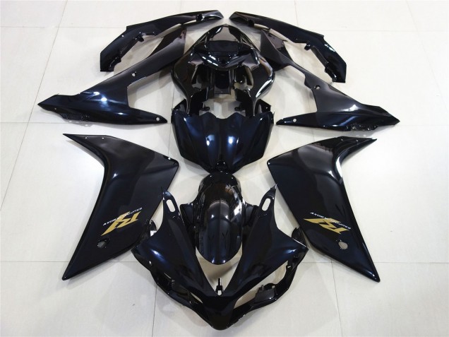Descuento Carenados Moto Yamaha R1 2007-2008 - Negro Brillante Azul Oscuro Oro Calcomanía