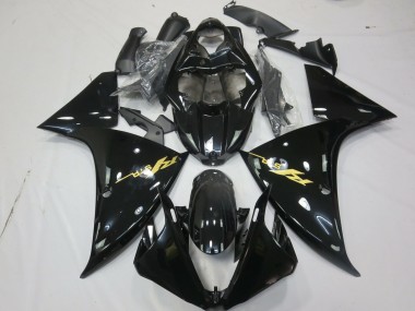 Descuento Carenados Moto Yamaha R1 2009-2011 - Negro Brillante Oro Calcomanía