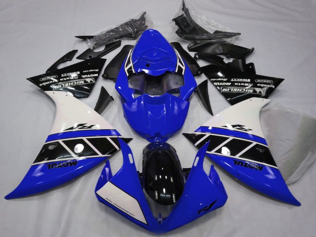 Descuento Carenados Moto Yamaha R1 2012-2014 - Blanco Azul Negro Brillante