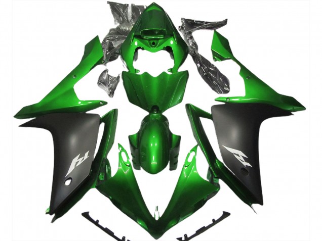 Descuento Carenado Moto Yamaha R1 2007-2008 - Verde Negro Mate