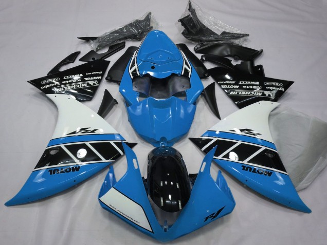 Descuento Carenados Moto Yamaha R1 2012-2014 - Azul Blanco Negro Brillante