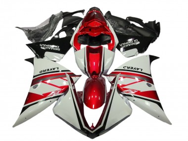 Descuento Carenados Moto Yamaha R1 2012-2014 - Blanco Rojo Negro Layerd Semakin Didepan
