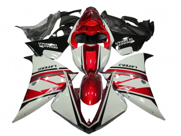 Descuento Carenados Moto Yamaha R1 2012-2014 - Blanco Rojo Negro Layerd Semakin Didepan