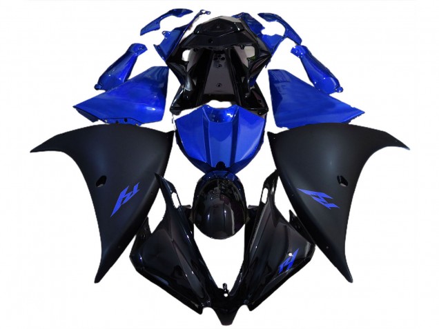 Descuento Carenados Moto Yamaha R1 2012-2014 - Negro Brillante Negro Mate Azul