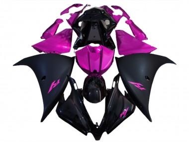 Descuento Carenados Moto Yamaha R1 2012-2014 - Negro Brillante Negro Mate Rosa