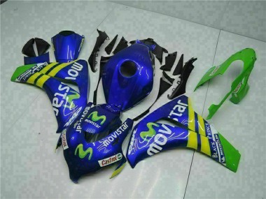 Descuento Carenados Moto Honda CBR1000RR 2008-2011 - Azul Amarillo Verde MoviStar Castrol