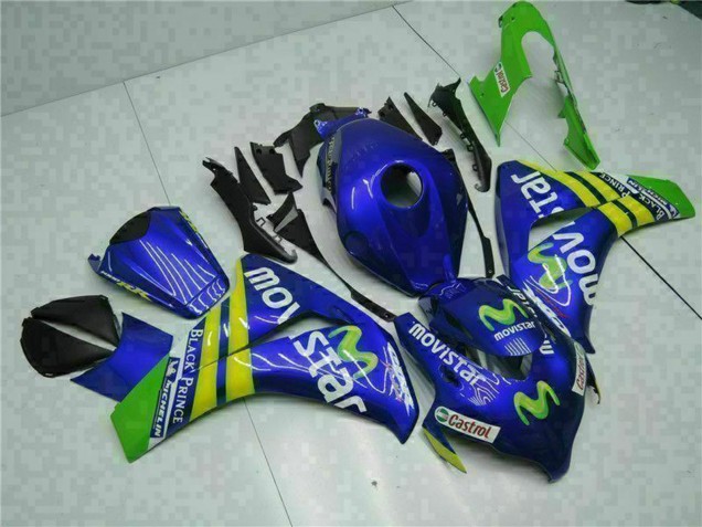 Descuento Carenados Moto Honda CBR1000RR 2008-2011 - Azul Amarillo Verde MoviStar Castrol