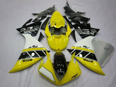 Descuento Carenados Moto Yamaha R1 2012-2014 - Blanco Amarillo Negro Brillante
