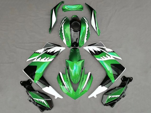 Descuento Carenados Moto Yamaha R3 2015-2018 - Verde Blanco Negro Tiburón