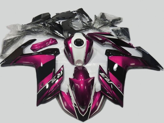 Descuento Kits Carenado Moto Yamaha R3 2015-2018 - Púrpura Blanco Negro Brillante