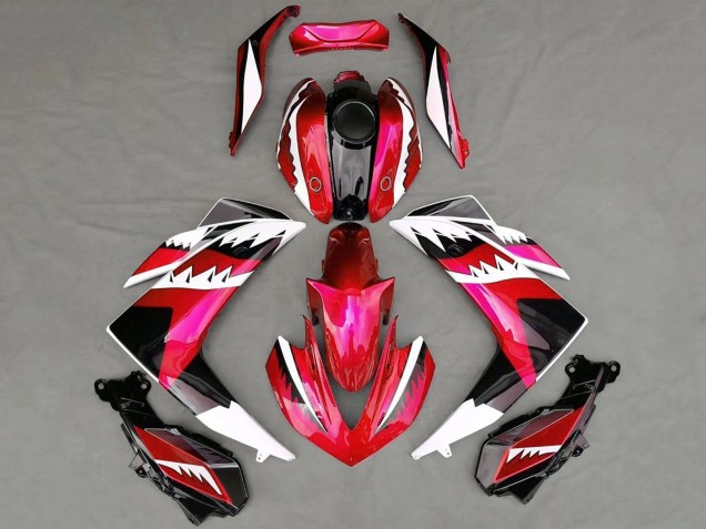 Descuento Carenados Moto Yamaha R3 2015-2018 - Rojo Blanco Negro Tiburón