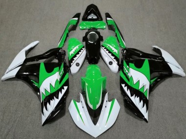 Descuento Carenados Moto Yamaha R3 2015-2018 - Blanco Verde Negro Tiburón