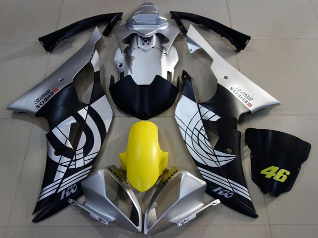 Descuento Carenados Moto Yamaha R6 2008-2016 - Plata Amarillo Negro Mate ENEOS 46