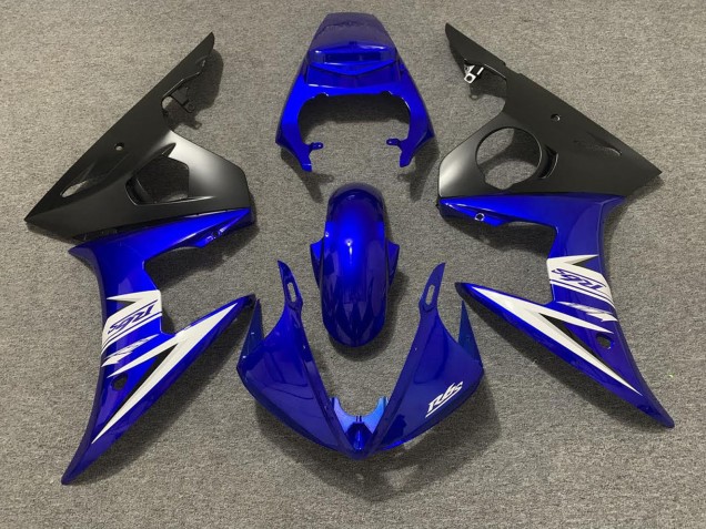 Descuento Carenado Moto Yamaha R6 2003-2004 - Azul Blanco Negro Mate