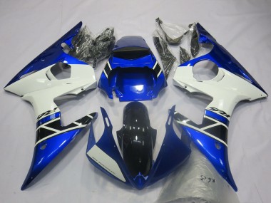 Descuento Carenados Moto Yamaha R6 2003-2004 - Azul Blanco Negro Brillante OEM Estilo