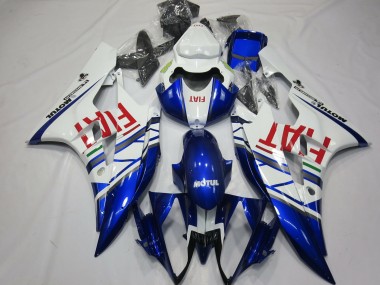 Descuento Carenados Moto Yamaha R6 2006-2007 - Blanco Azul Rojo Fiat Motul Michelin