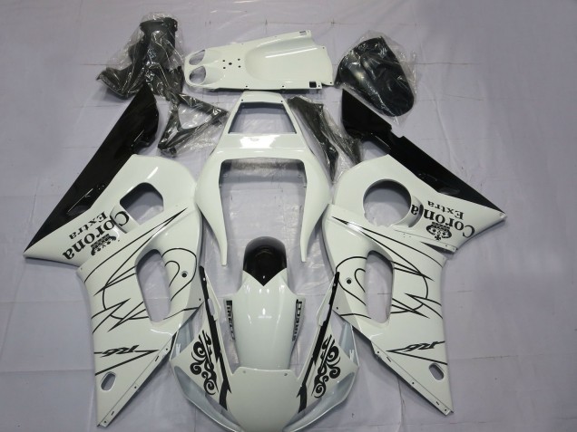 Descuento Carenados Moto Yamaha R6 1998-2002 - Blanco Negro Corona Motul